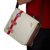 Bolso bandolera Silverstone de algodón y cuero Gulf en color crudo