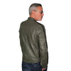 Chaqueta de carreras de piel de cordero Gulf para hombre en oliva GP clásica
