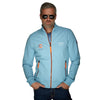 Chaqueta de algodón con cremallera Gulf Raceway en azul golfo